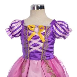 Long Hair Princess Dress Little Girls Pink Purle Outfit Halloween Party Dress Ball Gown -Children Toys Sale Angelgirlprincessdress 5