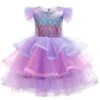 Girls Mermaid Dress Princess Costume 6 Layers Cake Dress Birthday Party Tutu Dress