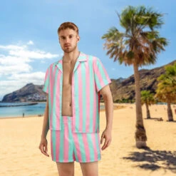 Men's Ryan Gosling Costume Beach Vacation Shorts Shirt Set Movie Original Outfit