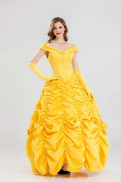 Deluxe Belle Dress Women's Cosplay Costume Princess Belle Costume -Children Toys Sale Beauty and the Beast Princess Belle Costume 2