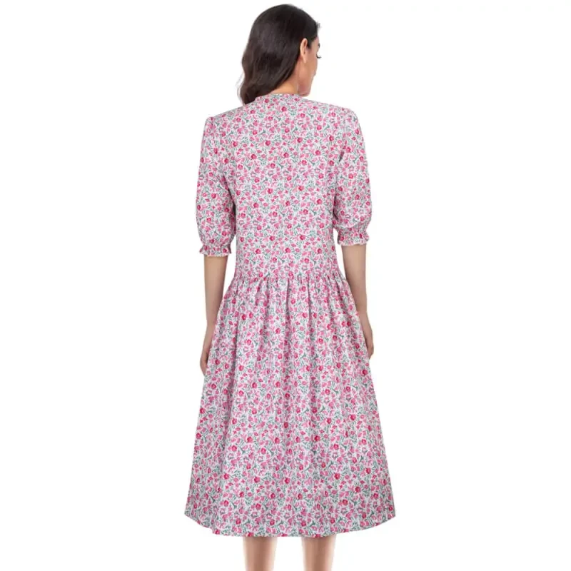 Women's Barbara Maitland Costume Pink Floral Dress For Ghost Barbara Cosplay Dress Up 2 Women's Barbara Maitland Costume Pink Floral Dress For Ghost Barbara Cosplay Dress Up - Image 2