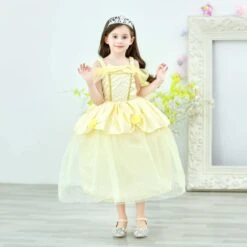 Princess Girls Costume Shining Sequin Overlay Party Dress Off Shoulder Layered Dress 16 Princess Girls Costume Shining Sequin Overlay Party Dress Off Shoulder Layered Dress -Children Toys Sale BellaPrincessGirlDresses 1