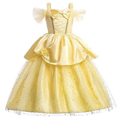 Princess Girls Costume Shining Sequin Overlay Party Dress Off Shoulder Layered Dress 9 Princess Girls Costume Shining Sequin Overlay Party Dress Off Shoulder Layered Dress - Image 9