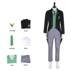Adult Herman Greenhill Costume Green Lion Public School Uniform Herman Cosplay Outfit -Children Toys Sale Black Butler Public School Arc Herman greenhill costume 6