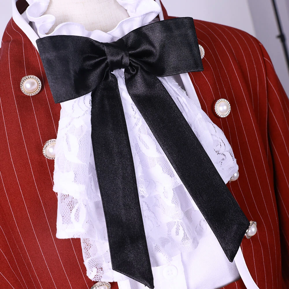 Adult Ciel Phantomhive Costume Ciel Red Party Dress Cosplay Costume Full Set 3 Adult Ciel Phantomhive Costume Ciel Red Party Dress Cosplay Costume Full Set - Image 3