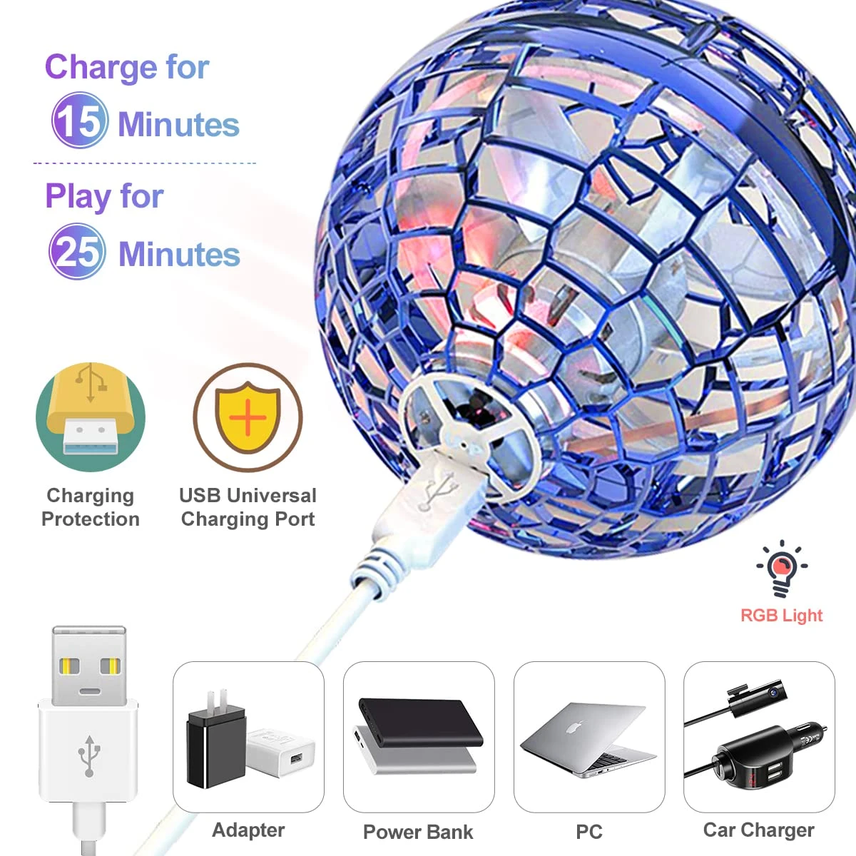 Fly Boomerang Mini Drone For Kids 360° Rotating Hand Controlled Flying Space Ball For Boys Girls Christmas Gift 8 Fly Boomerang Mini Drone For Kids 360° Rotating Hand Controlled Flying Space Ball For Boys Girls Christmas Gift - Image 8