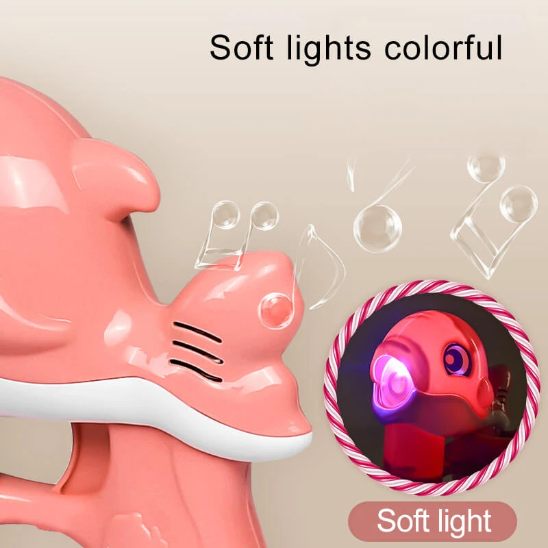 New Flashing Light Up Kids Dolphin Magic Bubble Maker Gun Summer Toys 4 New Flashing Light Up Kids Dolphin Magic Bubble Maker Gun Summer Toys - Image 4