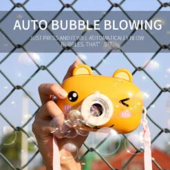 Kids Cute Bubble Machine Magic Camera With Bubble Auto Blowing, With Music And Light