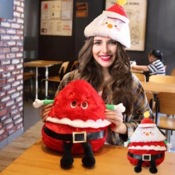 Children Toys Sale 35 Christmas Stuffed Animals Santa Plush Toy With Removable Hat 21.67inch Singing And Lighting Christmas Dolls