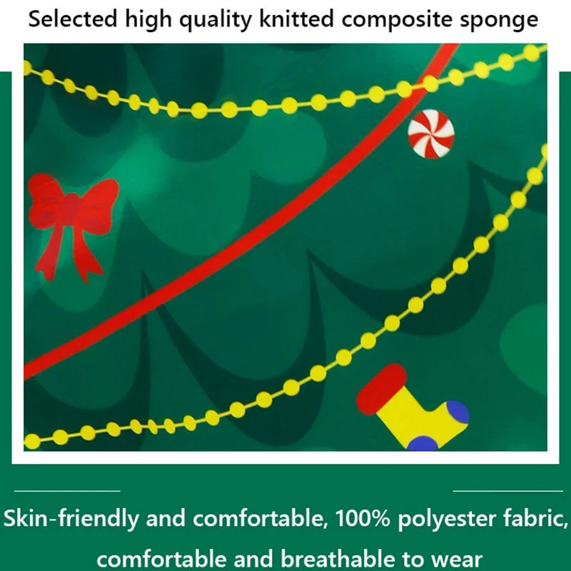 Christmas Tree Costume Funny Xmas Tree Dress For Adult Unisex Hooded Christmas Outfit 4 Christmas Tree Costume Funny Xmas Tree Dress For Adult Unisex Hooded Christmas Outfit - Image 4