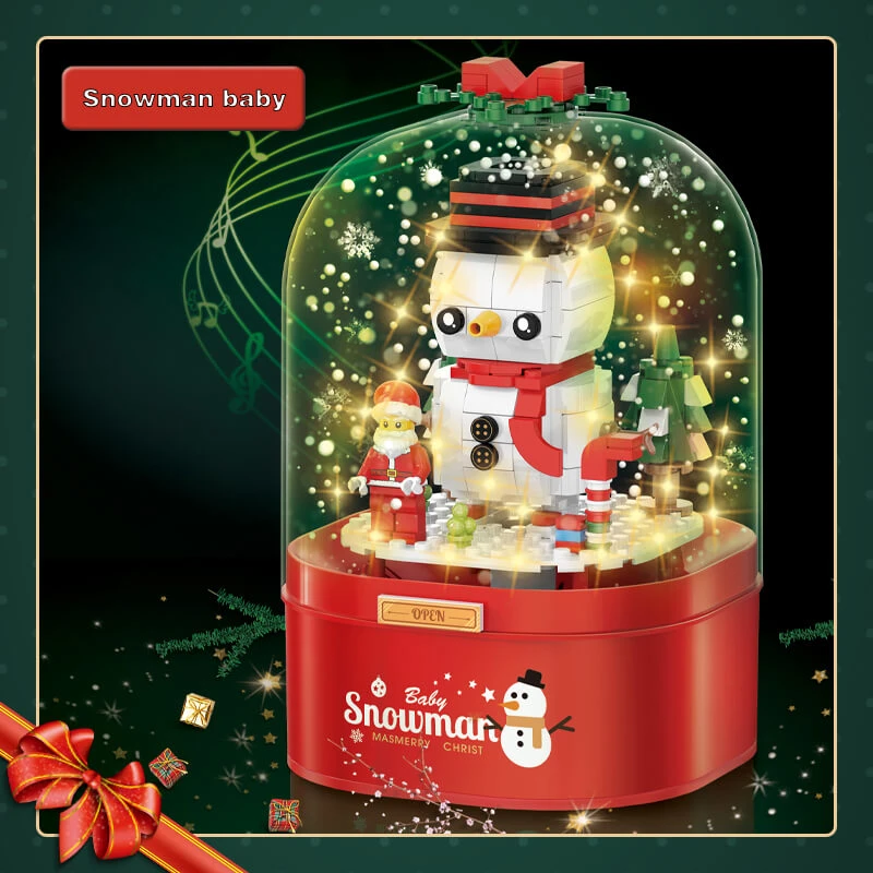 Christmas Building Block Music Box Home Decoration With Automatic Snow LED For Boys Grils Christmas Gift 2 Christmas Building Block Music Box Home Decoration With Automatic Snow LED For Boys Grils Christmas Gift - Image 2