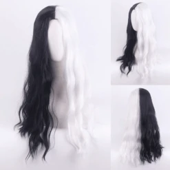 Black And White Wig For Halloween Cosplay -Children Toys Sale Cruella Black and White Wigs 3