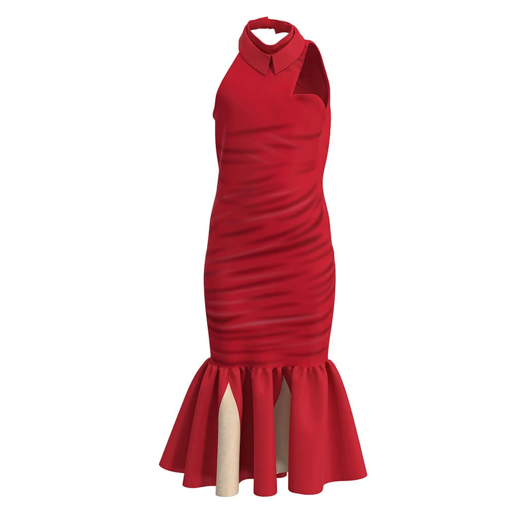 Kids Red Dress Halloween Costume Classic Red Cosplay Dress With Accessories 2 Kids Red Dress Halloween Costume Classic Red Cosplay Dress With Accessories - Image 2