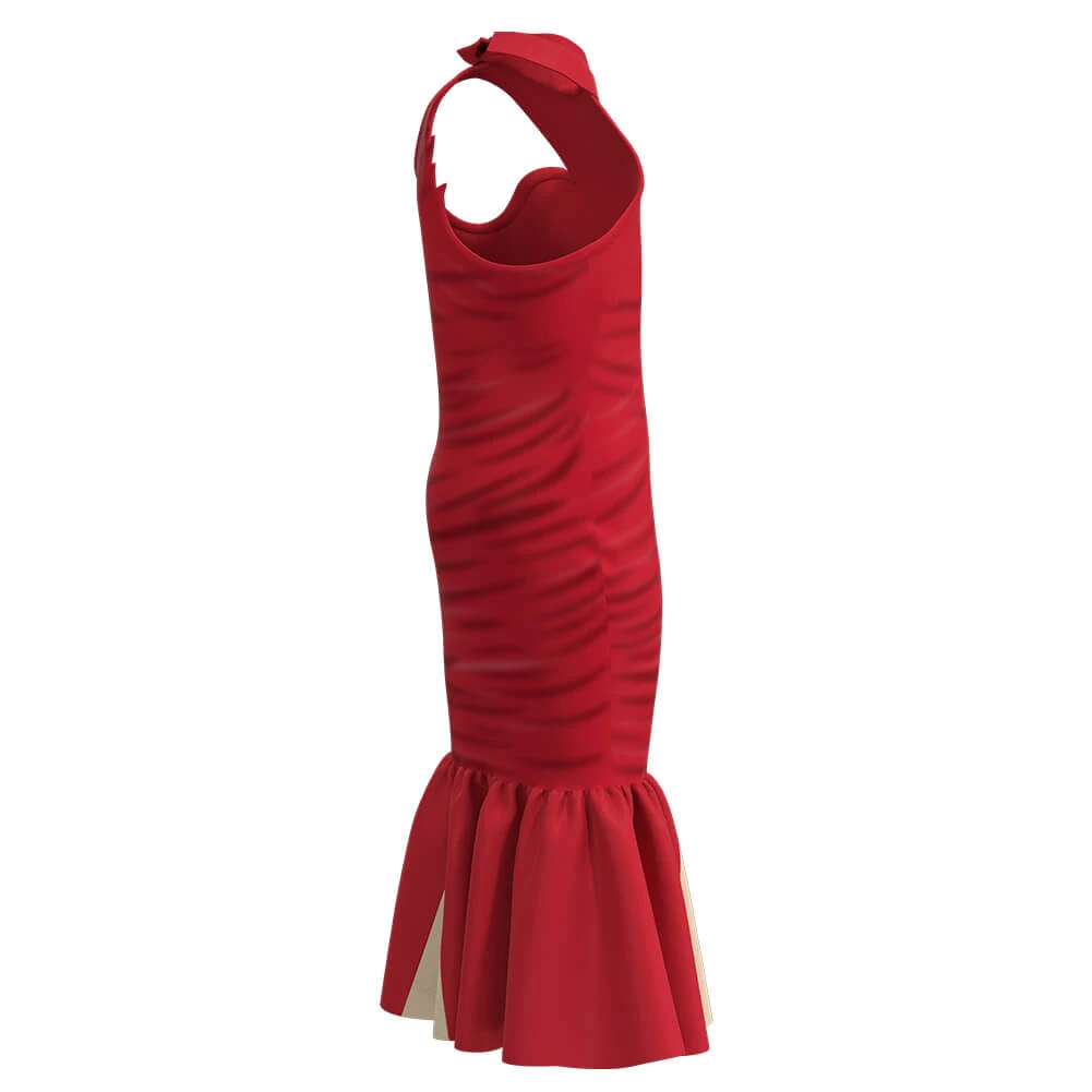 Kids Red Dress Halloween Costume Classic Red Cosplay Dress With Accessories 3 Kids Red Dress Halloween Costume Classic Red Cosplay Dress With Accessories - Image 3