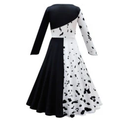 Kids Black/ White Costume Fashion Dress And Accessories Full Set For Girls Halloween Cosplay -Children Toys Sale Cruella De Vil Costume 15