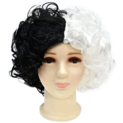 Grils White/ Black Costume Halloween Cosplay Dress Kids Cosplay Dress Wig Bag Full Set -Children Toys Sale Cruella De Vil cosplay wig 2 720x 94aada78 b78e 4f82 9757 21883d2317f4