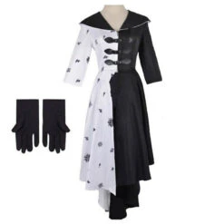 Fashion High Low Dress With A Pair Of Gloves For Halloween Cosplay