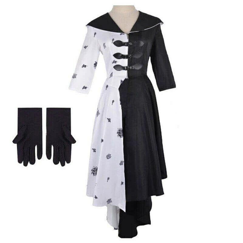 Fashion High Low Dress With A Pair Of Gloves For Halloween Cosplay 1 Fashion High Low Dress With A Pair Of Gloves For Halloween Cosplay