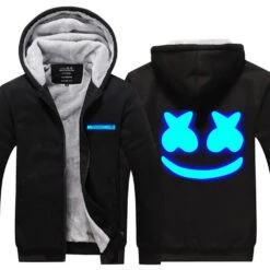 DJ Marsh-mallo Jacket Thick Fleece Coat DJ Rock Smiley Face Zipup Hoodies Winter Clothes 13 DJ Marsh-mallo Jacket Thick Fleece Coat DJ Rock Smiley Face Zipup Hoodies Winter Clothes -Children Toys Sale DJ Marshmello Jacket Adult 8