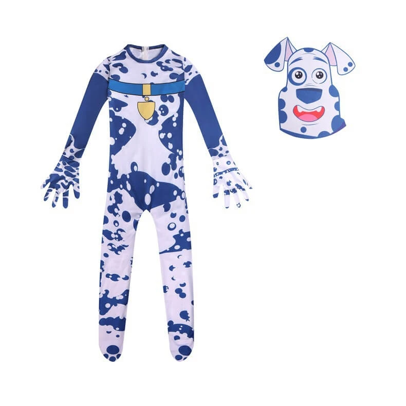 Kids Dalmatian Costume Dog Costume Jumpsuit And Mask 2PCS Suit 1 Kids Dalmatian Costume Dog Costume Jumpsuit And Mask 2PCS Suit