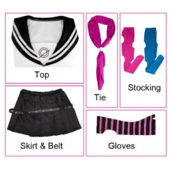 Teens Adult Ibuki Mioda Cosplay Costume Full Set School Uniform Pleated Skirt -Children Toys Sale Danganronpa2MiodaIbukiCostumeandWig 4