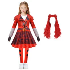 Girls Red Costume The Rise Of Red Cosplay Dress Pants And Gloves For Halloween 16 Girls Red Costume The Rise Of Red Cosplay Dress Pants And Gloves For Halloween -Children Toys Sale Decendents Red Costume The Rise of Red 3