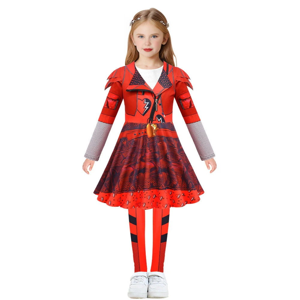 Girls Red Costume The Rise Of Red Cosplay Dress Pants And Gloves For Halloween 1 Girls Red Costume The Rise Of Red Cosplay Dress Pants And Gloves For Halloween