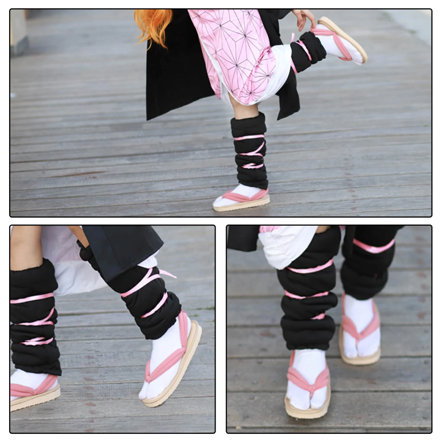 Kamado Tanjiro Nezuko Cosplay Shoes With Socks Japanese Flip Flops Halloween Cosplay Props 3 Kamado Tanjiro Nezuko Cosplay Shoes With Socks Japanese Flip Flops Halloween Cosplay Props - Image 3