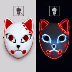 Giyuu Costume Halloween Giyuu Cosplay Outfit Full Set For Kids And Adult -Children Toys Sale Demon Slayer Mask LED Red