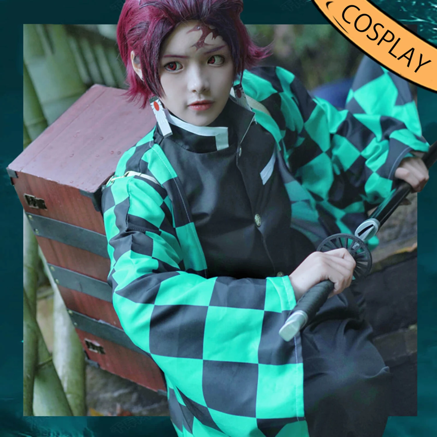 Tanjiro Kamado Costume Halloween Tanjiro Cosplay Outfit Full Set 2 Tanjiro Kamado Costume Halloween Tanjiro Cosplay Outfit Full Set - Image 2