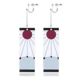 Tanjiro Earring For Non-Piercing And Pierced Ear 5 Tanjiro Earring For Non-Piercing And Pierced Ear -Children Toys Sale DemonSlayerEarrings 2