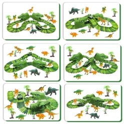 Dinosaur Racing Track Flexible Railway Toys 153pcs Create A Dinosaur World Road Race For Kids -Children Toys Sale Dinosaur Railway track 8