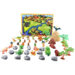 50 Pieces Dinosaur Play Set - Walking Dinosaur With Moving Jaws Coming Out From Jurassic World, Develop Kids Imagination -Children Toys Sale Dinosaur Play Set 8