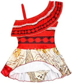 Kids Moana Swimsuits Princess Cosplay Costume Girls Polynesian Dress With Necklace For Halloween Party -Children Toys Sale DisneyMoanaPrincessCosplay 3
