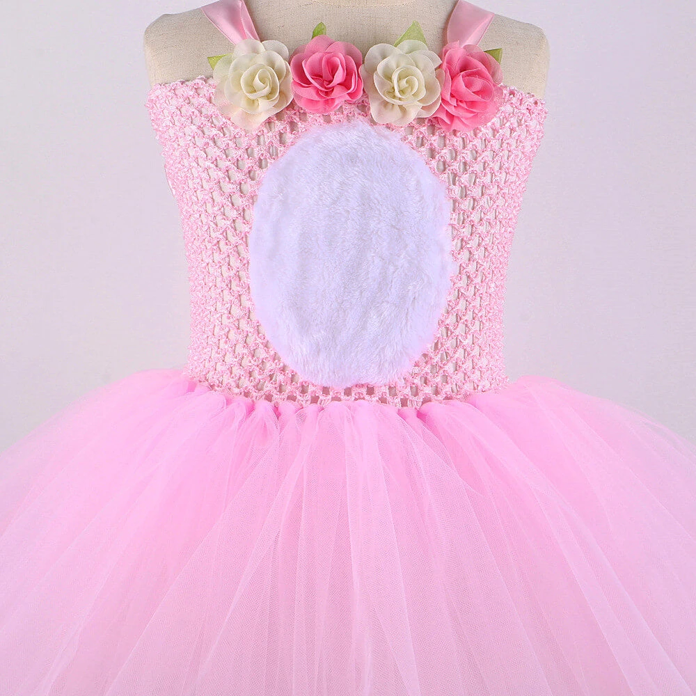 Kids Cute Tutu Dress With Ears Headband Bow Ties Tail Set Bunny Costume 3 Kids Cute Tutu Dress With Ears Headband Bow Ties Tail Set Bunny Costume - Image 3