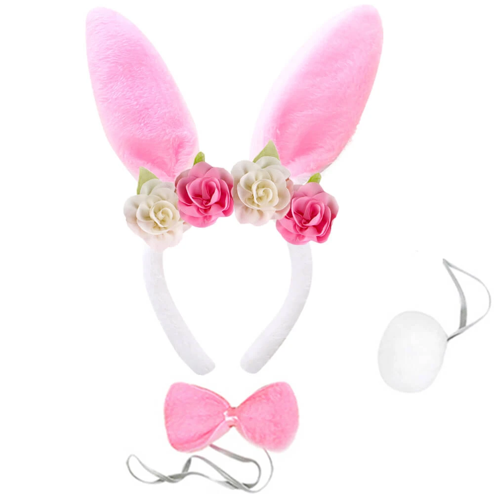 Kids Cute Tutu Dress With Ears Headband Bow Ties Tail Set Bunny Costume 2 Kids Cute Tutu Dress With Ears Headband Bow Ties Tail Set Bunny Costume - Image 2