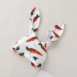 Baby Carrot Printed Romper And Bunny Rabbit Ears Hat 2pcs Suit -Children Toys Sale Easter baby girl romper and hat 2pcs set 10