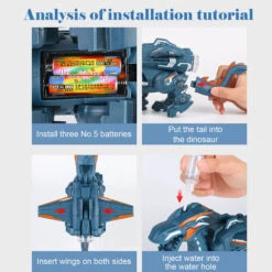 Kids Electric Pterosaur Toy Walking Spray Roar Dinosaur For Boys Girls Birthday Gift -Children Toys Sale Electric pterosaur dinosaur toy 3