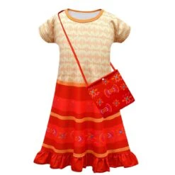 Short Sleeve Mirabel Dress With Bag Magic Family Madrigal Girls Summer Costumes -Children Toys Sale Encanto Dolores Dress with bag