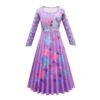Flower Princess Isabela Long Sleeve Dress Girls Isabela Mardrigal Magic Cosplay Dress With Bag And Cloak