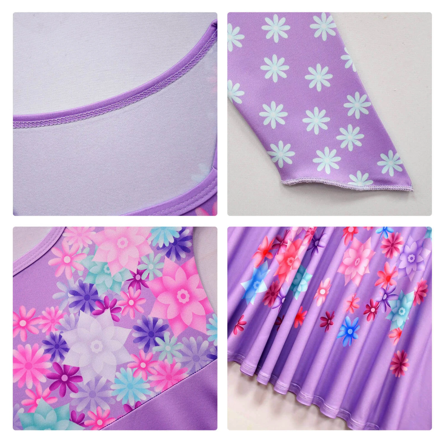 Flower Princess Isabela Long Sleeve Dress Girls Isabela Mardrigal Magic Cosplay Dress With Bag And Cloak 7 Flower Princess Isabela Long Sleeve Dress Girls Isabela Mardrigal Magic Cosplay Dress With Bag And Cloak - Image 7