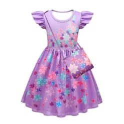 Girls Isabela Party Dresses Flower Princess Ruffles Sleeves Dress Isabela Madrigal Daily Cosplay Costume