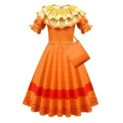 Girls Pepa Dress Fancy Madrigal Family Party Cosplay Outfit For Kids Party Costume -Children Toys Sale Encanto Pepa Dress with Bag
