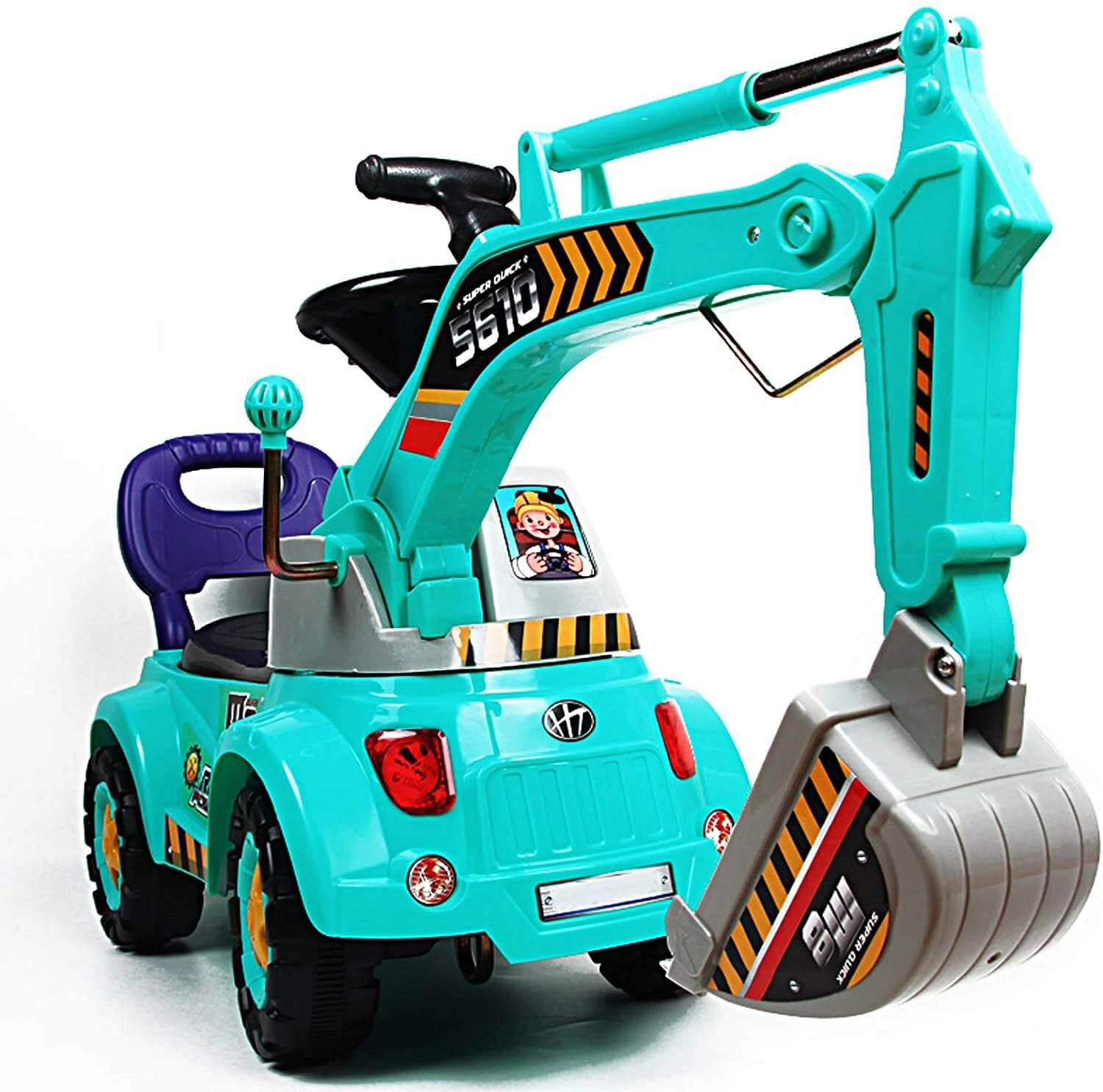 Kids 3-in-1 Ride-on Excavator Truck With Music For Boys Girls Indoor Outdoor Scooter, Pulling Cart & Excavator 2 Kids 3-in-1 Ride-on Excavator Truck With Music For Boys Girls Indoor Outdoor Scooter, Pulling Cart & Excavator - Image 2