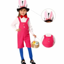 Girls Easter Bunny Costume Cute Rabbit Overalls With Bunny Ear Hat Outfit For Party -Children Toys Sale F97EFA03053BEB6719EED26DBA9AD3F1