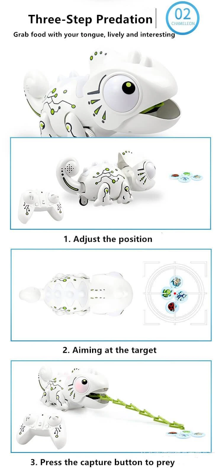 2.4G Remote Control Foraging Chameleon Robotic Intelligent Dinobot Dinosaur Toys Electronic Pet 4 2.4G Remote Control Foraging Chameleon Robotic Intelligent Dinobot Dinosaur Toys Electronic Pet - Image 4