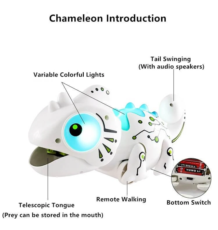 2.4G Remote Control Foraging Chameleon Robotic Intelligent Dinobot Dinosaur Toys Electronic Pet 8 2.4G Remote Control Foraging Chameleon Robotic Intelligent Dinobot Dinosaur Toys Electronic Pet - Image 8