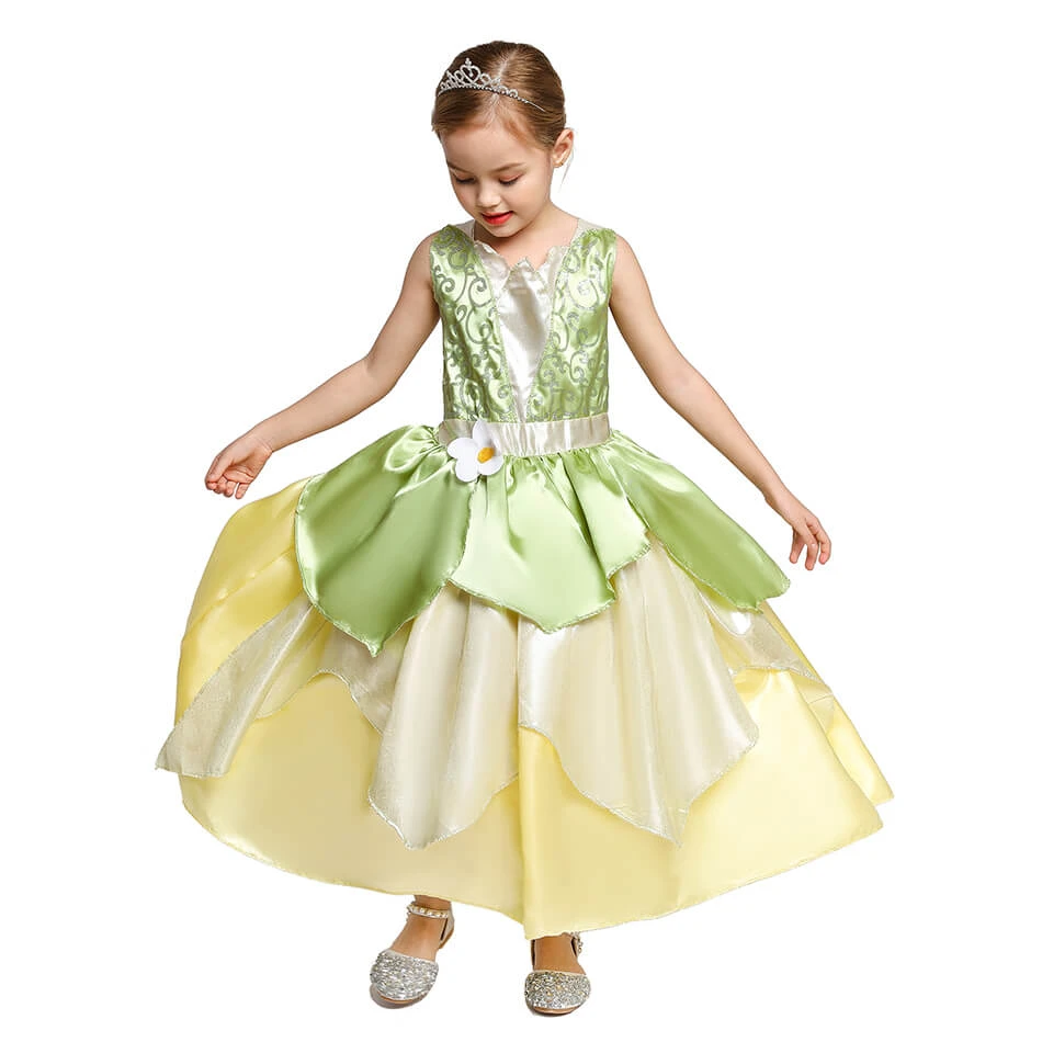 Princess Tiana Dress Role Playing Dresses Halloween Costume 2 Princess Tiana Dress Role Playing Dresses Halloween Costume - Image 2
