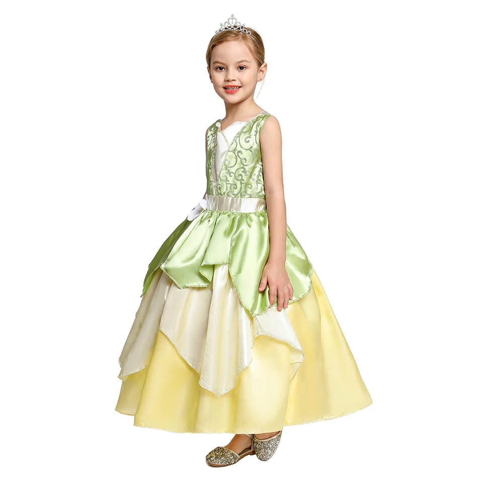 Princess Tiana Dress Role Playing Dresses Halloween Costume 3 Princess Tiana Dress Role Playing Dresses Halloween Costume - Image 3
