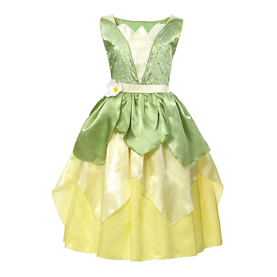 Princess Tiana Dress Role Playing Dresses Halloween Costume 6 Princess Tiana Dress Role Playing Dresses Halloween Costume - Image 6